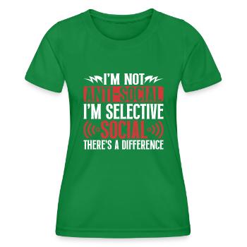 Introvertiert Schüchtern Antisozial - Frauen Funktions-T-Shirt - Kelly Green - Vorne - AI Model Female 172 dark (172cm)