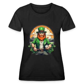 St. Patrick's Day Shamrock Baseball - Women's Functional T-Shirt - black - Front - AI Model Female 172 light (172cm)