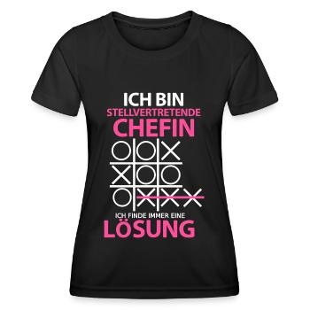 Stellvertretende Chefin Geschäftsführerin Lustige - Frauen Funktions-T-Shirt - Schwarz - Vorne - AI Model Female 172 light (172cm)