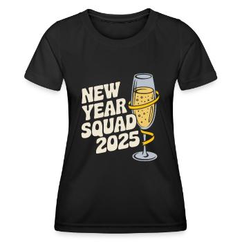 Équipe du Nouvel An 2025 - T-shirt sport Femme - noir - Devant - AI Model Female 172 light (172cm)