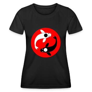 Carpe Yin et Yang Koi - T-shirt sport Femme - noir - Devant - AI Model Female 172 light (172cm)