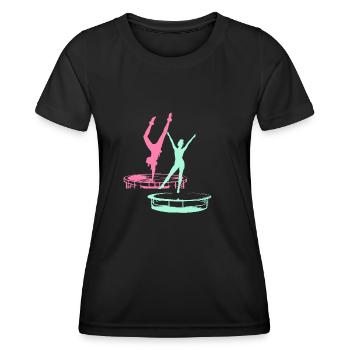 Trampolin, Sport, Gymnasium, turnerin,illustration - Frauen Funktions-T-Shirt - Schwarz - Vorne - AI Model Female 172 light (172cm)