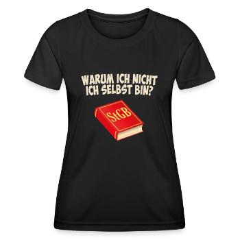 Warum ich nicht ich selbst bin - Frauen Funktions-T-Shirt - Schwarz - Vorne - AI Model Female 172 light (172cm)