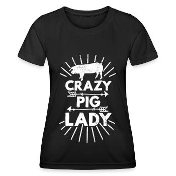 Pig Pig Pigs Domestic pig - Women's Functional T-Shirt - black - Front - AI Model Female 172 light (172cm)