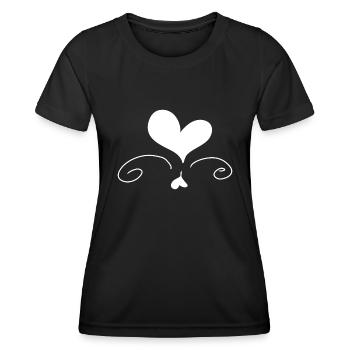 Coeur Amour Symbole Forme - T-shirt sport Femme - noir - Devant - AI Model Female 172 light (172cm)