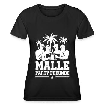 Malle Party Friends Holidays Mallorca - Women's Functional T-Shirt - black - Front - AI Model Female 172 light (172cm)