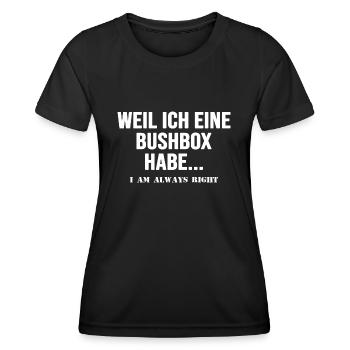 Bushcraft Survival Wild Outdoor Bushbox Adventure - Women's Functional T-Shirt - black - Front - AI Model Female 172 light (172cm)