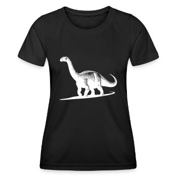 Riesiger Dino Brachiosaurus Dinosaurier - Frauen Funktions-T-Shirt - Schwarz - Vorne - AI Model Female 172 light (172cm)
