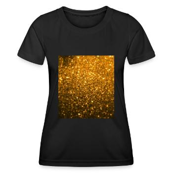 Funkelnder Golden Glitter - Frauen Funktions-T-Shirt - Schwarz - Vorne - AI Model Female 172 light (172cm)