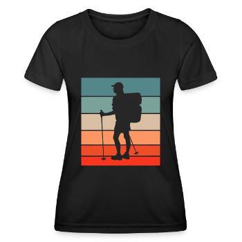 Wandern Geschenkidee Wanderer Berge Trekking - Frauen Funktions-T-Shirt - Schwarz - Vorne - AI Model Female 172 light (172cm)