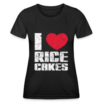 Gâteaux de riz - Low Calorie Funny Food Riz sain - T-shirt sport Femme - noir - Devant - AI Model Female 172 light (172cm)