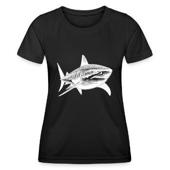 Grand requin tigre requin plongeur animal préféré - T-shirt sport Femme - noir - Devant - AI Model Female 172 light (172cm)