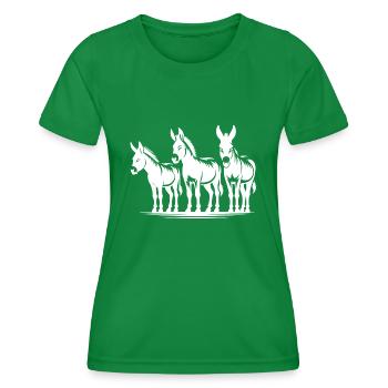 Esel Freunde Gruppen Porträt - Frauen Funktions-T-Shirt - Kelly Green - Vorne - AI Model Female 172 dark (172cm)