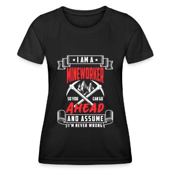 Bergmann Schaufel Hacke Grube - Women's Functional T-Shirt - black - Front - AI Model Female 172 light (172cm)