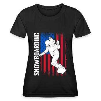 Snowboarder Snow Ski Holiday Pistensau - Women's Functional T-Shirt - black - Front - AI Model Female 172 light (172cm)