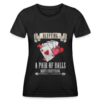 Jeu de cartes Card Blackjack All In - T-shirt sport Femme - noir - Devant - AI Model Female 172 light (172cm)