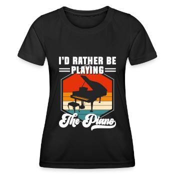 Pianist Musik Klassische Musik Konzert - Frauen Funktions-T-Shirt - Schwarz - Vorne - AI Model Female 172 light (172cm)