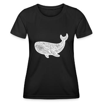 Grande baleine nageant Vintage créature de mer - T-shirt sport Femme - noir - Devant - AI Model Female 172 light (172cm)