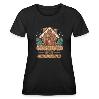 Lebkuchen Haus Konstrukteur Hersteller Geschenk - Frauen Funktions-T-Shirt - Schwarz - Vorne - AI Model Female 172 light (172cm)