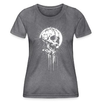 Crâne sacré - T-shirt sport Femme - mélange sombre  - Devant - AI Model Female 172 light (172cm)