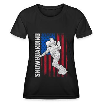 Snowboarder Board Wintersport Winterurlaub - Frauen Funktions-T-Shirt - Schwarz - Vorne - AI Model Female 172 light (172cm)