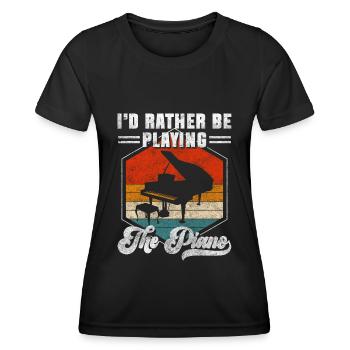Piano Komponist Künstler Musikinstrument - Frauen Funktions-T-Shirt - Schwarz - Vorne - AI Model Female 172 light (172cm)