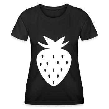 Icône de l’icône de la fraise - T-shirt sport Femme - noir - Devant - AI Model Female 172 light (172cm)