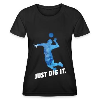 Volleyball Beachvolleyball - Frauen Funktions-T-Shirt - Schwarz - Vorne - AI Model Female 172 light (172cm)