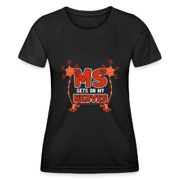 Journée de sensibilisation à la sclérose en plaques Sclérose en plaques - T-shirt sport Femme - noir - Devant - AI Model Female 172 light (172cm)