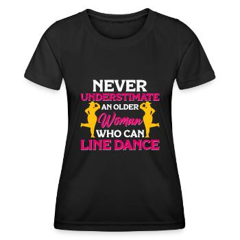 Line Dance Western Tänzer Line-DanceWestern - Frauen Funktions-T-Shirt - Schwarz - Vorne - AI Model Female 172 light (172cm)