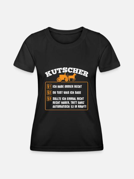 Kutscher Kutsche Geschenkidee - Frauen Funktions-T-Shirt - Schwarz