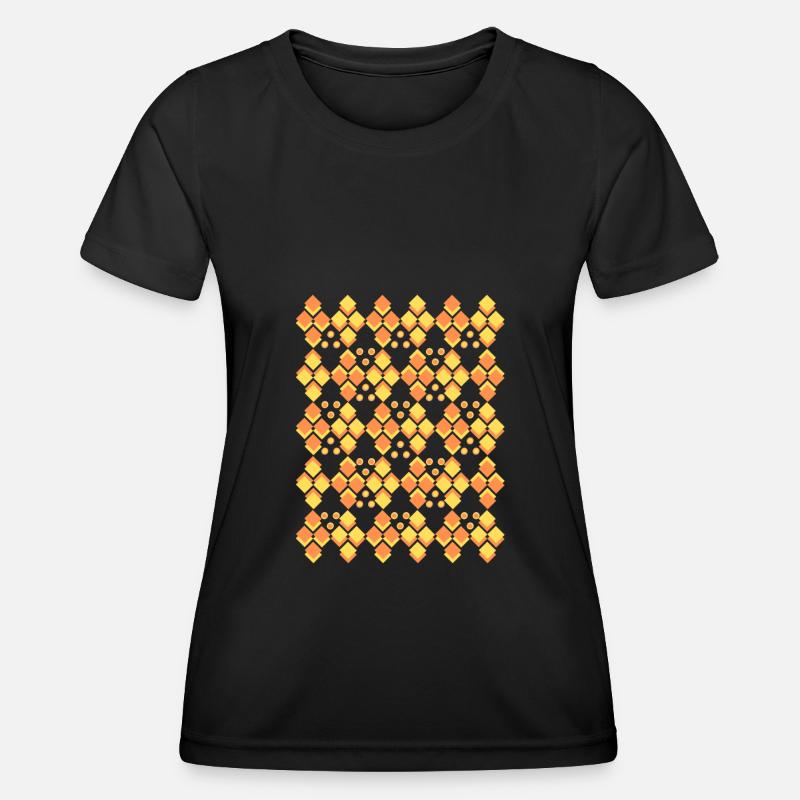 Abstract art geometric square geometric colored - Women's Functional T-Shirt - black