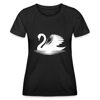Silhouette de cygne élégante, beau portrait - T-shirt sport Femme - noir - Devant - AI Model Female 172 light (172cm)