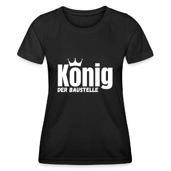 König der Baustelle Handwerker Arbeitskleidung - Frauen Funktions-T-Shirt - Schwarz - Vorne - AI Model Female 172 light (172cm)