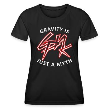 GPNK GRAVITY IS JUST A MYTH - Frauen Funktions-T-Shirt - Schwarz - Vorne - AI Model Female 172 light (172cm)