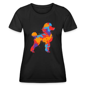 Pudel Bunt Liebhaber Hunde Liebhaber Hund Pudel - Frauen Funktions-T-Shirt - Schwarz - Vorne - AI Model Female 172 light (172cm)