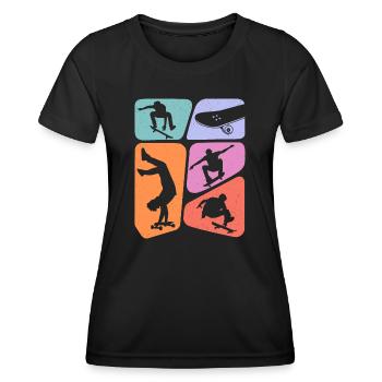 Skateur Skateur Skateur Skateboard Enfants - T-shirt sport Femme - noir - Devant - AI Model Female 172 light (172cm)