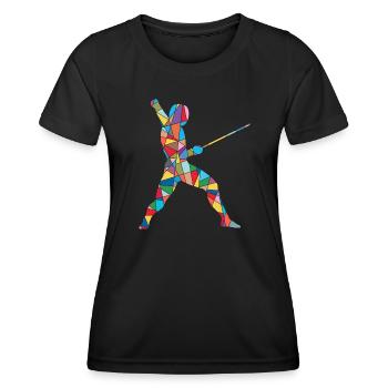 Escrime Graphic Escrime Escrime Escrime Homme - T-shirt sport Femme - noir - Devant - AI Model Female 172 light (172cm)