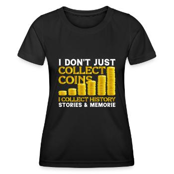 Numismates Collectionneurs de pièces Collectionneur de pièces Numismates - T-shirt sport Femme - noir - Devant - AI Model Female 172 light (172cm)