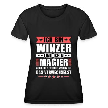 Ich bin Winzer und kein Magier - Frauen Funktions-T-Shirt - Schwarz - Vorne - AI Model Female 172 light (172cm)