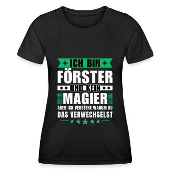 Ich bin Förster und kein Magier - Frauen Funktions-T-Shirt - Schwarz - Vorne - AI Model Female 172 light (172cm)
