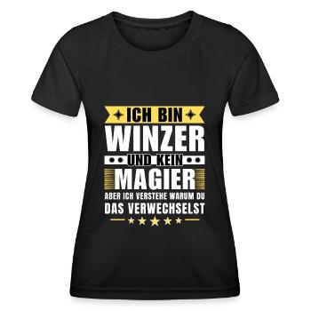 Ich bin Winzer und kein Magier - Frauen Funktions-T-Shirt - Schwarz - Vorne - AI Model Female 172 light (172cm)