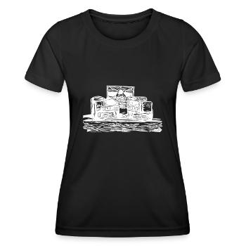 Vintage Rennwagen auf Rennstrecke - Frauen Funktions-T-Shirt - Schwarz - Vorne - AI Model Female 172 light (172cm)