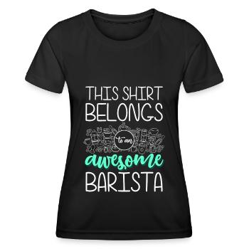 Barista Cafe Coffee Cup Buveur de café - T-shirt sport Femme - noir - Devant - AI Model Female 172 light (172cm)