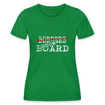 Snowboard Snowboarder Softboot-Legende - Frauen Funktions-T-Shirt - Kelly Green - Vorne - AI Model Female 172 dark (172cm)