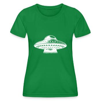 Soucoupe flottante volante exceptionnelle - T-shirt sport Femme - vert - Devant - AI Model Female 172 dark (172cm)