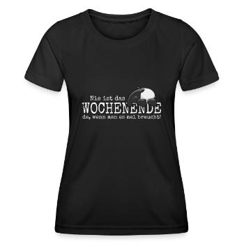 Nie ist das Wochenende da! Kawaii Tapir Faulenzer - Frauen Funktions-T-Shirt - Schwarz - Vorne - AI Model Female 172 light (172cm)