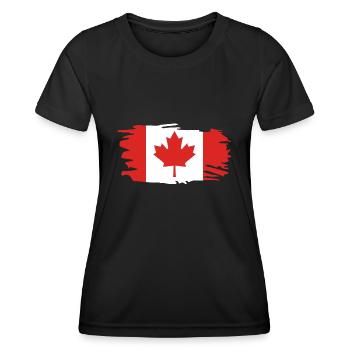 Drapeau du Canada Feuille d'érable Feuille d'érable Canada - T-shirt sport Femme - noir - Devant - AI Model Female 172 light (172cm)