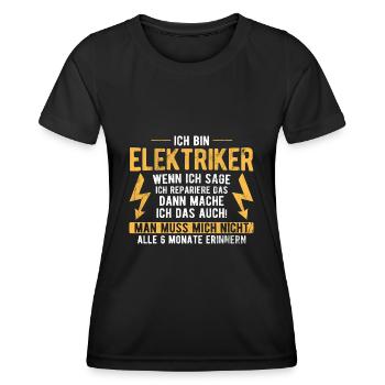 Elektriker Elektrik - Frauen Funktions-T-Shirt - Schwarz - Vorne - AI Model Female 172 light (172cm)