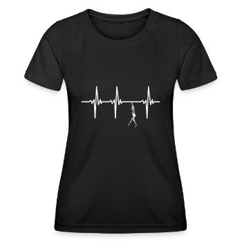 Herzschlag für Apnoetauchen - Frauen Funktions-T-Shirt - Schwarz - Vorne - AI Model Female 172 light (172cm)